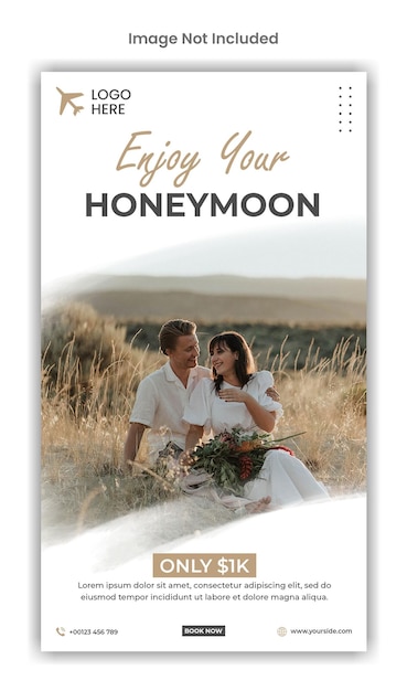 Honeymoon social media instagram story template design