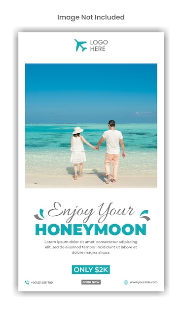 PSD honeymoon social media instagram story template design