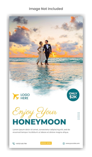 PSD honeymoon social media instagram story template design