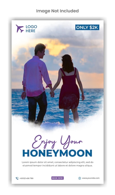 Honeymoon social media instagram story template design