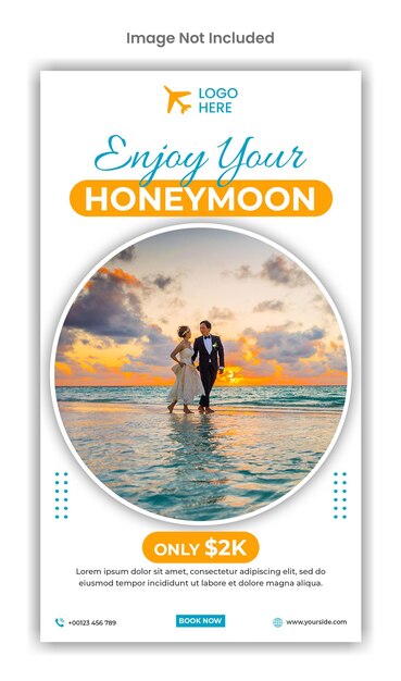 PSD honeymoon social media instagram story template design