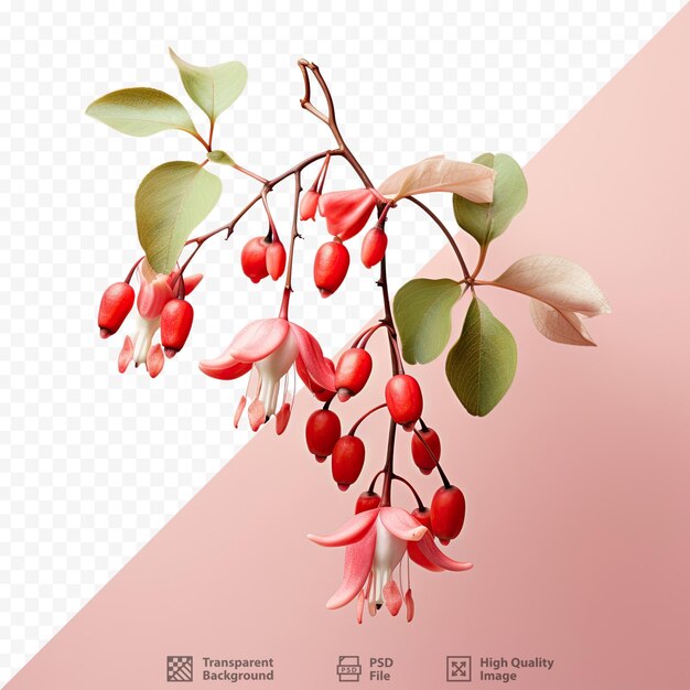 PSD honeysuckle berries latin name l caprifolium on transparent background