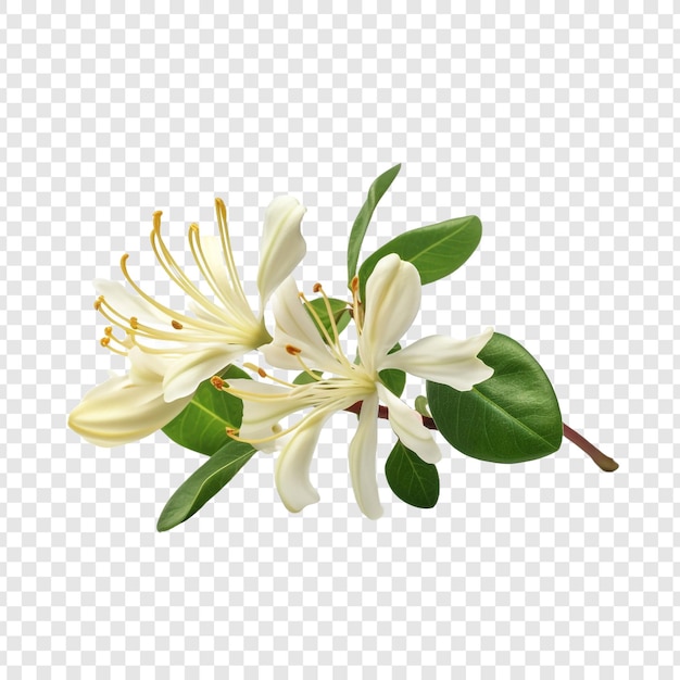 PSD honeysuckle flower isolated on transparent background