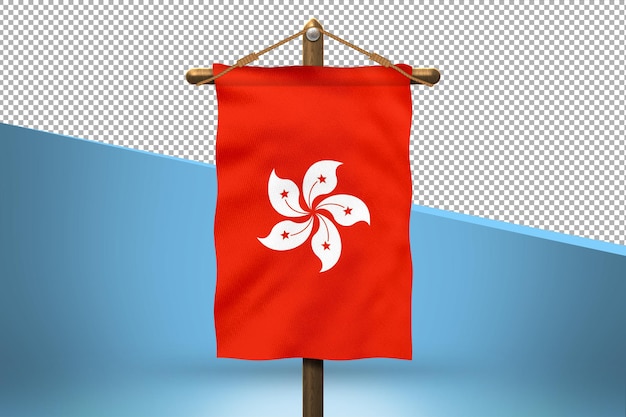 PSD hong kong hang vlag ontwerp achtergrond