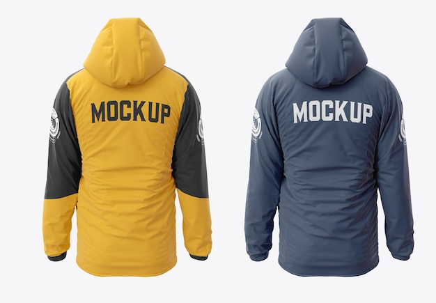 Mockup di giacca a vento con cappuccio