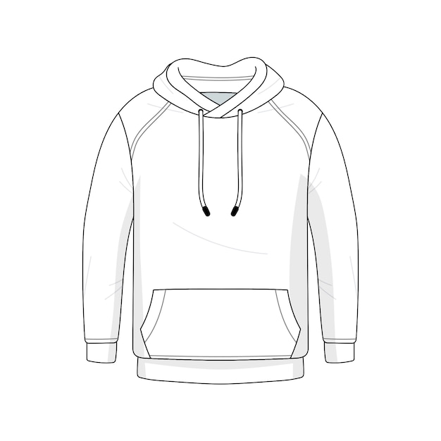 PSD hoodie lijn kunst illustratie