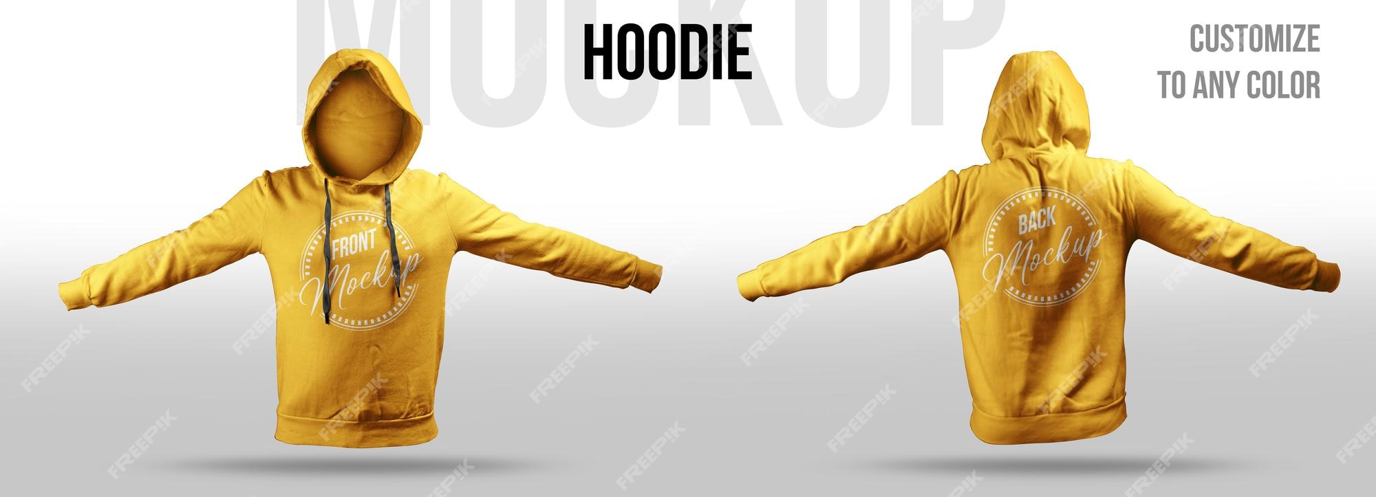 Premium PSD | Hoodie mockup front and back view