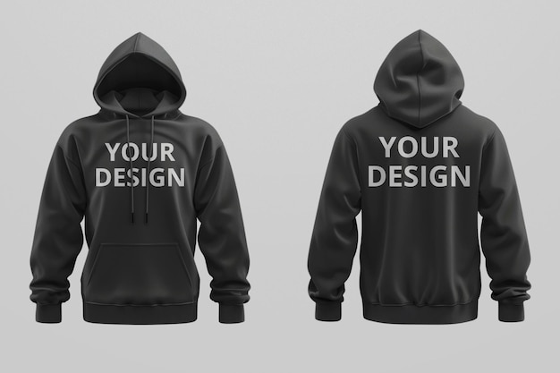 Hoodie Sweatshirt voor- en achtermodel