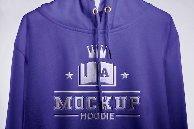 PSD hoodie with embossed effect logo mock-up