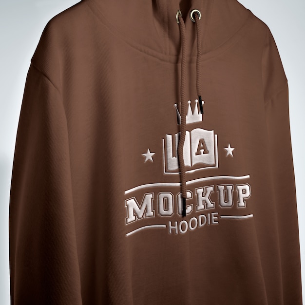 Hoodie with embossed effect logo mock-up