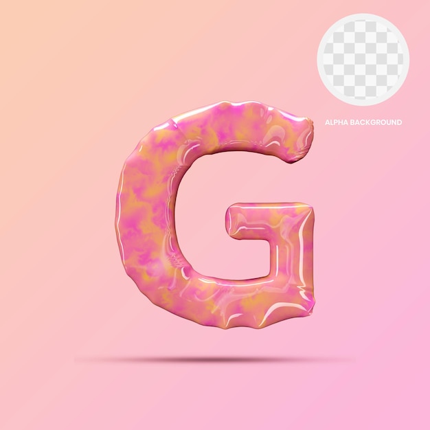 Hoofdletters g lollipop 3d render