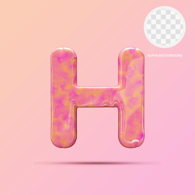 Hoofdletters H Lollipop 3D Render