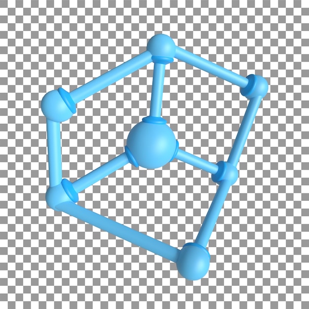 PSD hoogwaardige 3d structurele chemische formule objectweergave