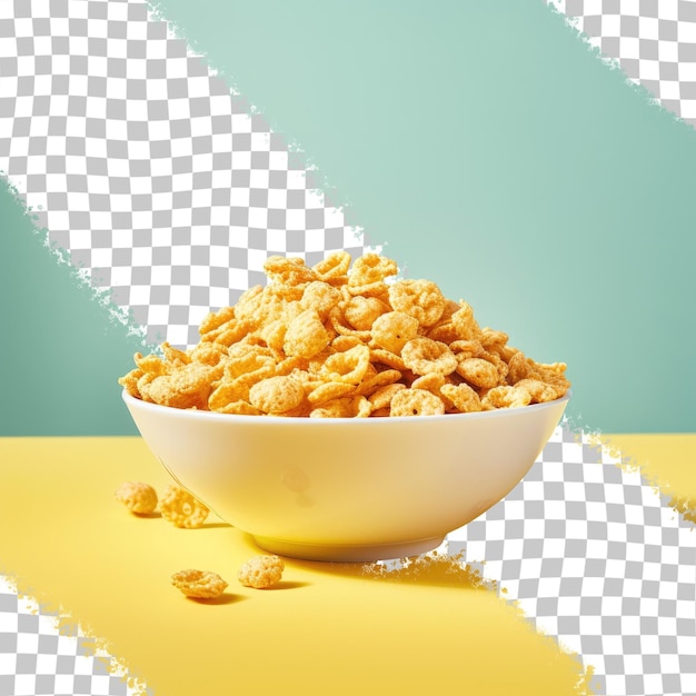 PSD hoogwaardige foto van cornflakes op een doorzichtige achtergrond