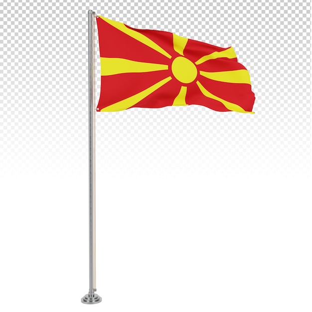 Hoogwaardige nationale vlag van Macedonië Bewerkbare PSD-afbeelding