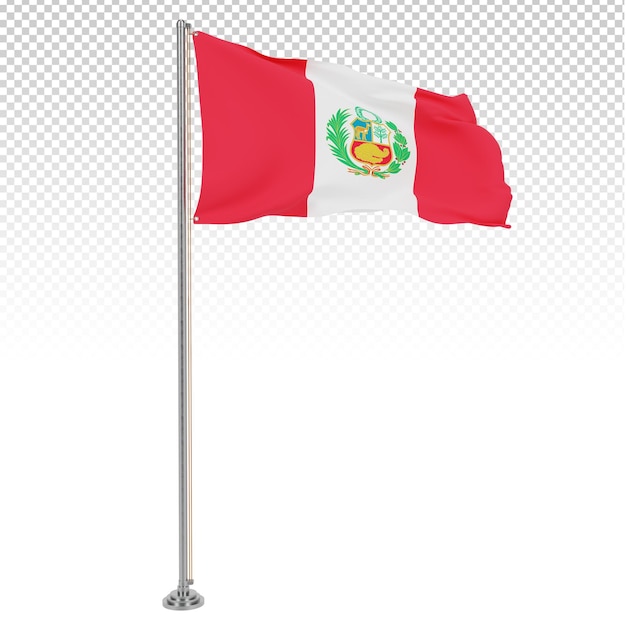 Hoogwaardige nationale vlag van Peru Bewerkbare PSD-afbeelding