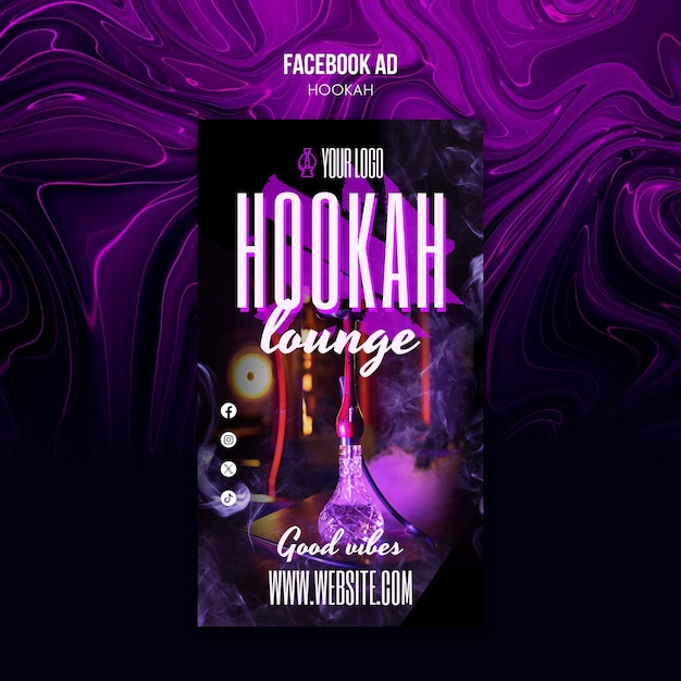Hookah facebook ad template design