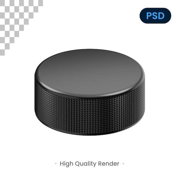 Hookey Puck 3D-pictogram Premium PSD