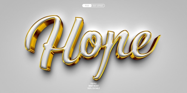 PSD hope 3d editable text effect