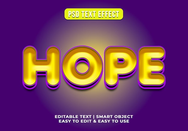 Hope Cartoon Style 3D Bold Text Effect