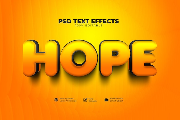 Hope text effect and mockup template