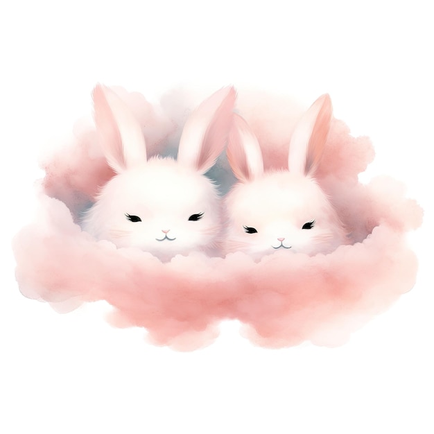 Hoppy love valentine bunny couple adorable rabbit companions for a romantic celebration