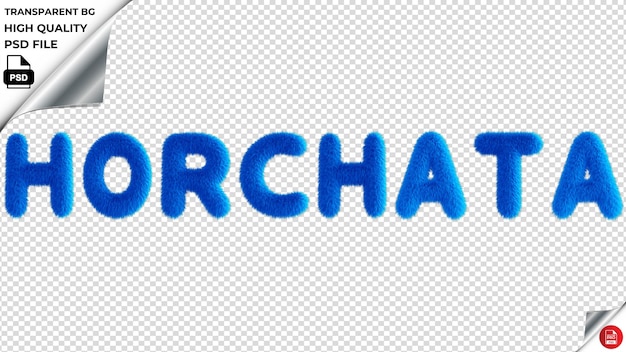 PSD horchata typografie blauwe fluffy tekst psd transparant