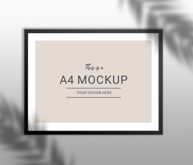 PSD horizontal a4 frame mockup