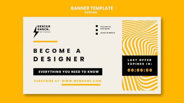Horizontal banner for graphic design courses