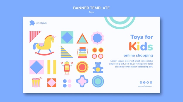 PSD horizontal banner for kids toys online shopping