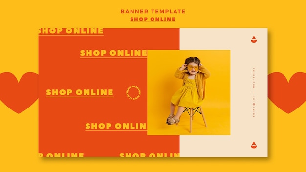 PSD banner orizzontale per lo shopping online