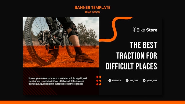 Horizontal banner template for bike store