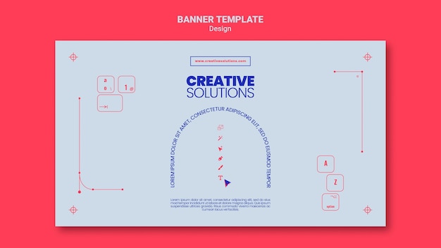 Horizontal banner template for creative business solutions