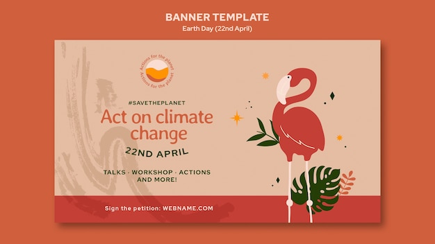Horizontal banner template for earth day