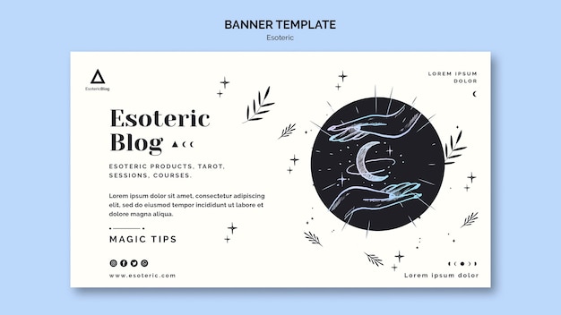 PSD horizontal banner template for esoteric blog