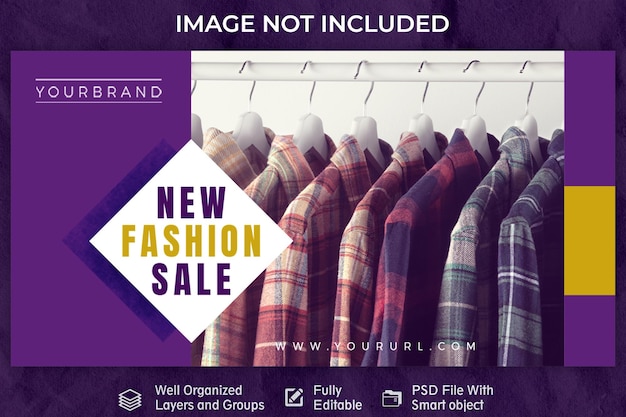 PSD modello di banner orizzontale per la collezione di moda