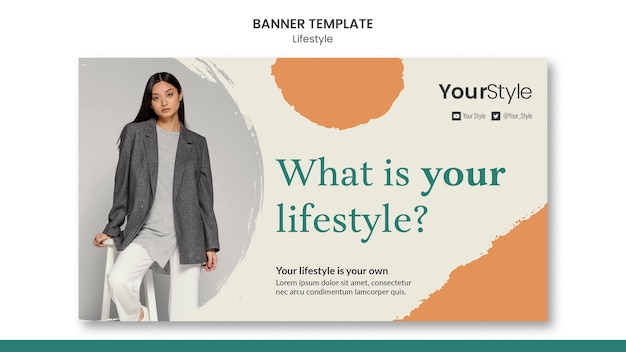 PSD horizontal banner template for personal lifestyle