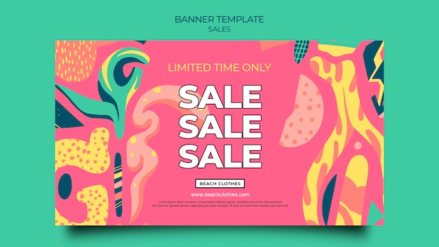 PSD horizontal banner template for summer sale