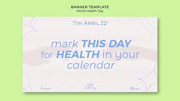 PSD horizontal banner template for world health day