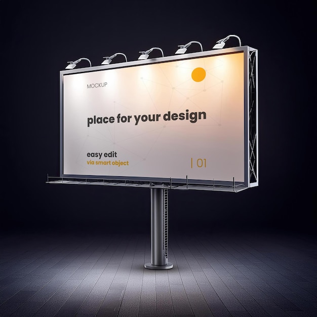PSD horizontal billboard isolated mockup 08 generative ai
