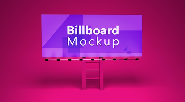 Horizontal billboard mock up with editable background