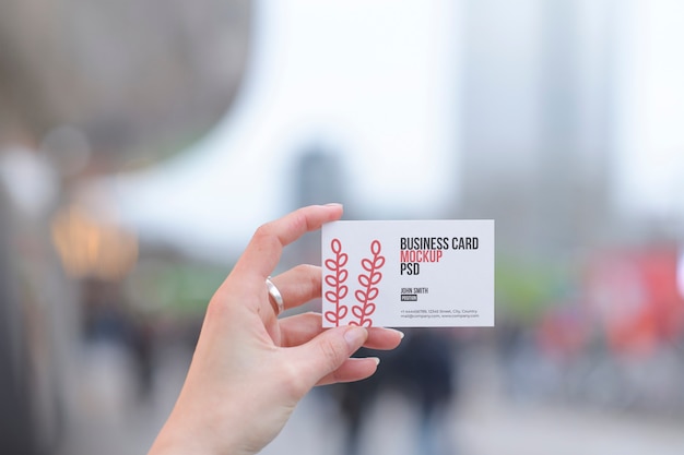 PSD horizontal business card mockup