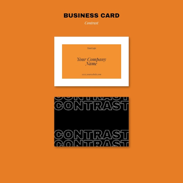 PSD Горизонтальный шаблон визитной карточки для контрастного стиля