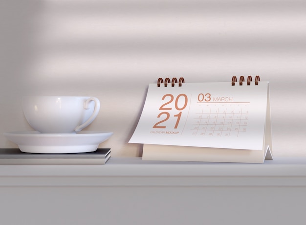 PSD mockup di calendario orizzontale