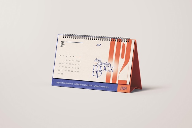 PSD mockup calendario calendario orizzontale