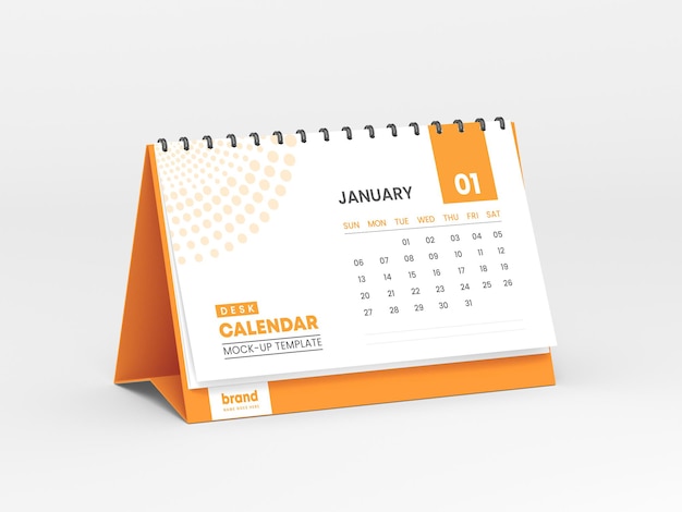 Mockup di calendario da tavolo orizzontale