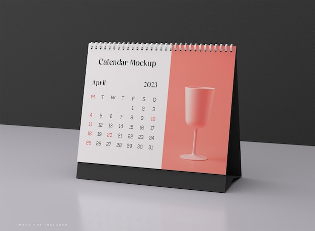 Horizontal desk calendar mockup