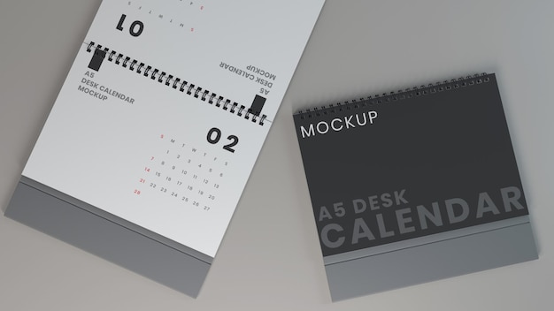 Horizontal desk calendar mockups