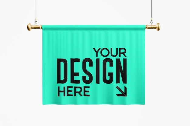 Horizontal Hanging Flag Mockup