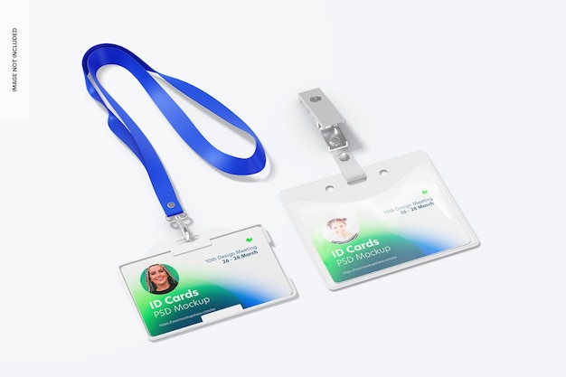 PSD horizontal id cards mockup